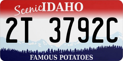 ID license plate 2T3792C
