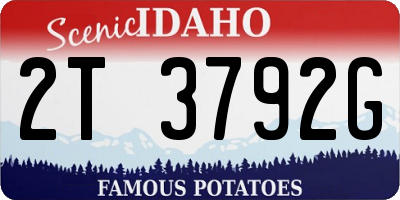 ID license plate 2T3792G