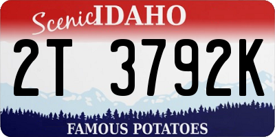 ID license plate 2T3792K