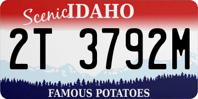 ID license plate 2T3792M