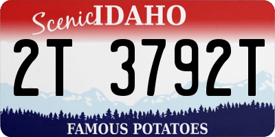 ID license plate 2T3792T
