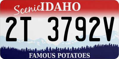 ID license plate 2T3792V