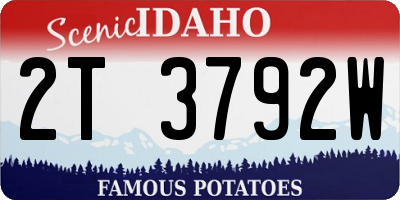 ID license plate 2T3792W