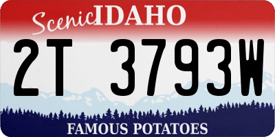 ID license plate 2T3793W