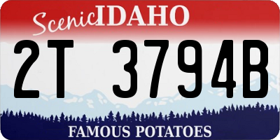 ID license plate 2T3794B