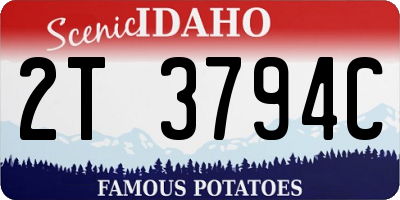 ID license plate 2T3794C