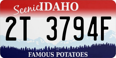 ID license plate 2T3794F