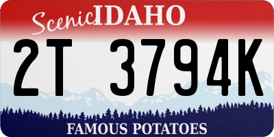 ID license plate 2T3794K