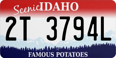 ID license plate 2T3794L