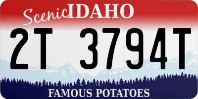 ID license plate 2T3794T