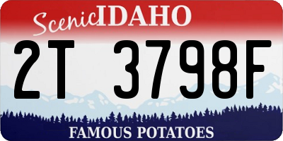 ID license plate 2T3798F