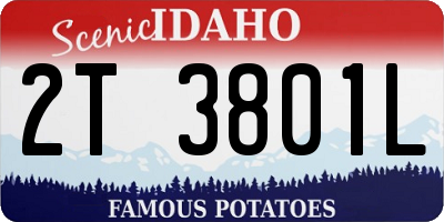 ID license plate 2T3801L