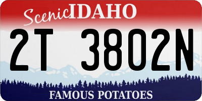 ID license plate 2T3802N