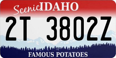 ID license plate 2T3802Z