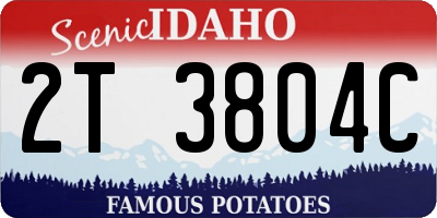 ID license plate 2T3804C