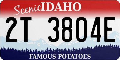 ID license plate 2T3804E