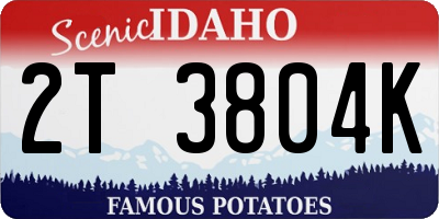ID license plate 2T3804K