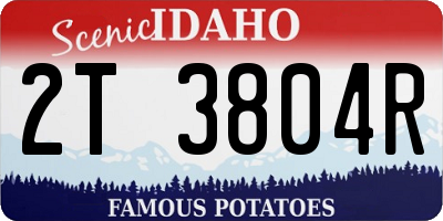 ID license plate 2T3804R