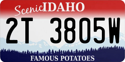 ID license plate 2T3805W