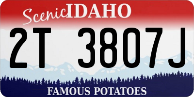 ID license plate 2T3807J