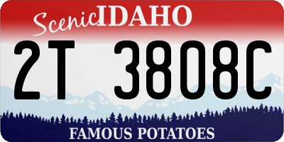 ID license plate 2T3808C