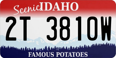 ID license plate 2T3810W