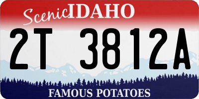 ID license plate 2T3812A