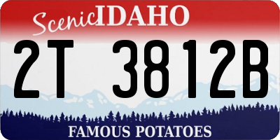 ID license plate 2T3812B
