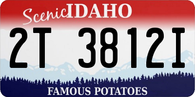 ID license plate 2T3812I