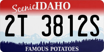 ID license plate 2T3812S
