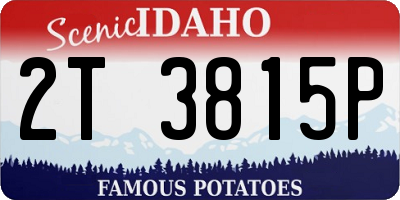 ID license plate 2T3815P