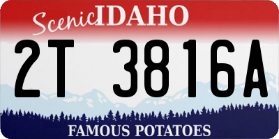 ID license plate 2T3816A