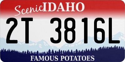 ID license plate 2T3816L