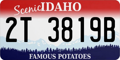 ID license plate 2T3819B