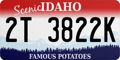 ID license plate 2T3822K
