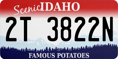 ID license plate 2T3822N