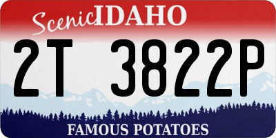 ID license plate 2T3822P