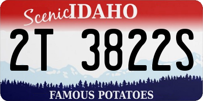 ID license plate 2T3822S