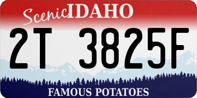 ID license plate 2T3825F