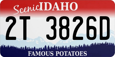 ID license plate 2T3826D