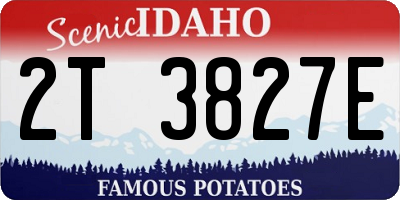 ID license plate 2T3827E