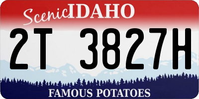 ID license plate 2T3827H