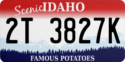 ID license plate 2T3827K