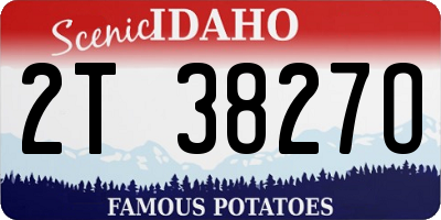 ID license plate 2T3827O