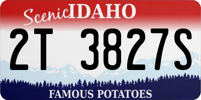 ID license plate 2T3827S