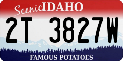 ID license plate 2T3827W