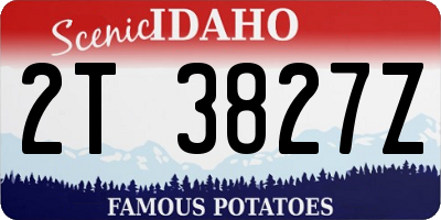 ID license plate 2T3827Z