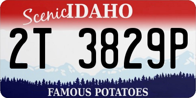 ID license plate 2T3829P