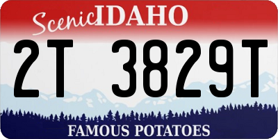 ID license plate 2T3829T