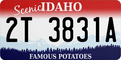 ID license plate 2T3831A